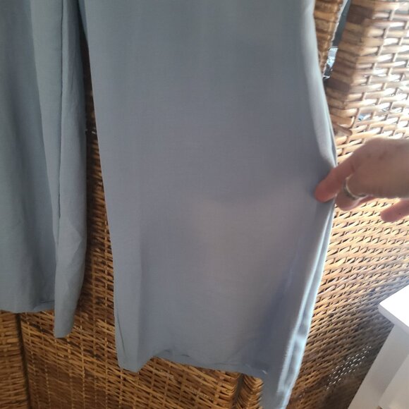 Palazzo Pants Waide Leg Elastic Waist SZ M Hippie Bohemian Dusty Blue Color SZ M - Picture 3 of 5